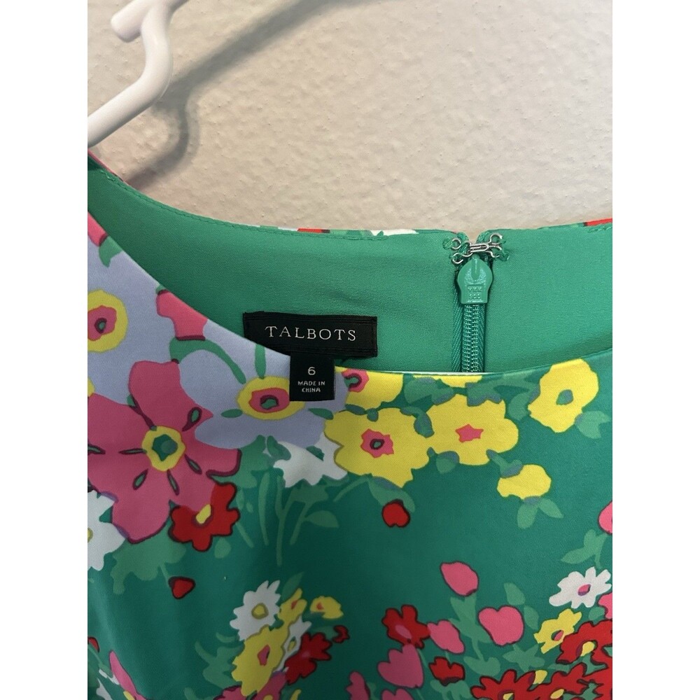 Talbots Floral Springtime Shift Dress Size 6 Cotton Summer Preppy Career Chic - Picture 7 of 10